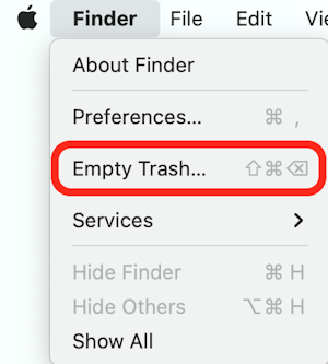 Empty your Mac’s trash