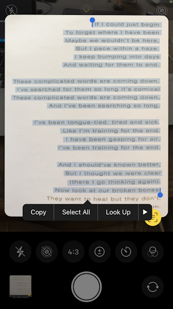 Scan text using your iPhone’s camera