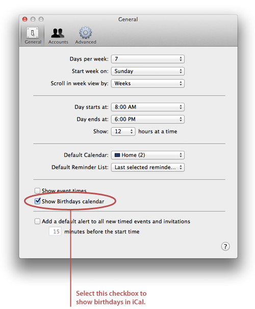 Displaying birthdays on your Mac’s calendar