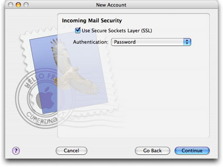 Adding an account to Apple’s Mail application