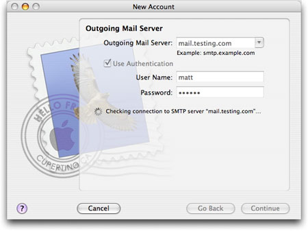 Adding an account to Apple’s Mail application
