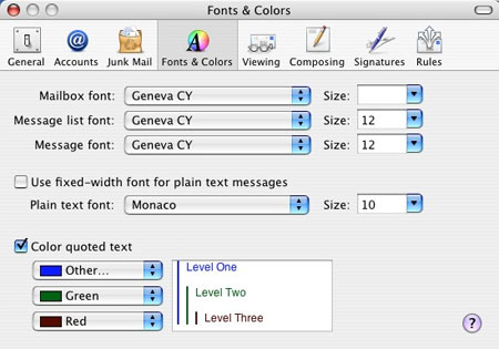 The Mail application on Mac